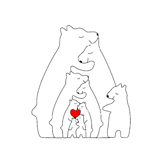 CozyBears™ Wooden Family Puzzle