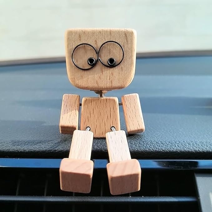 Handmade Wooden Sway Figure | Motion Bobble Ornament | Desk & Car Decoration