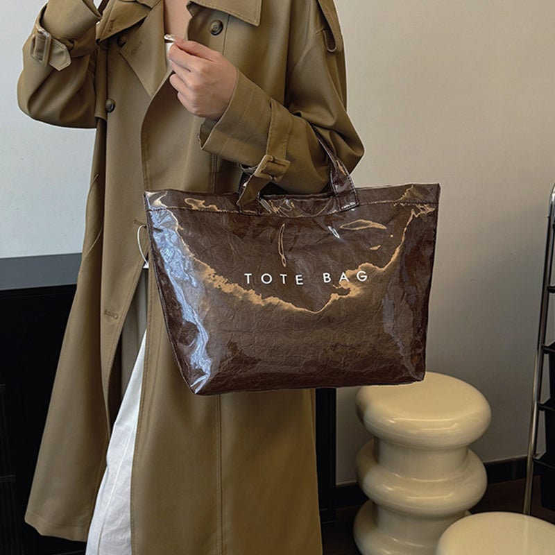 Women’s Tote Bag | Letters Print Design | Kraft Paper | Spacious & Durable