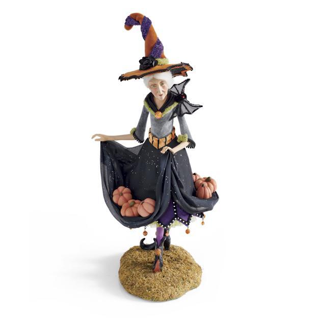 Halloween Witch Figurine | Handcrafted Resin with Realistic Hair | Collectible Tabletop Decoration | 18 in