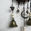 Witch Bell Hanging Decor | Boho Rustic Design | Rattan & Metal | 11.8 in