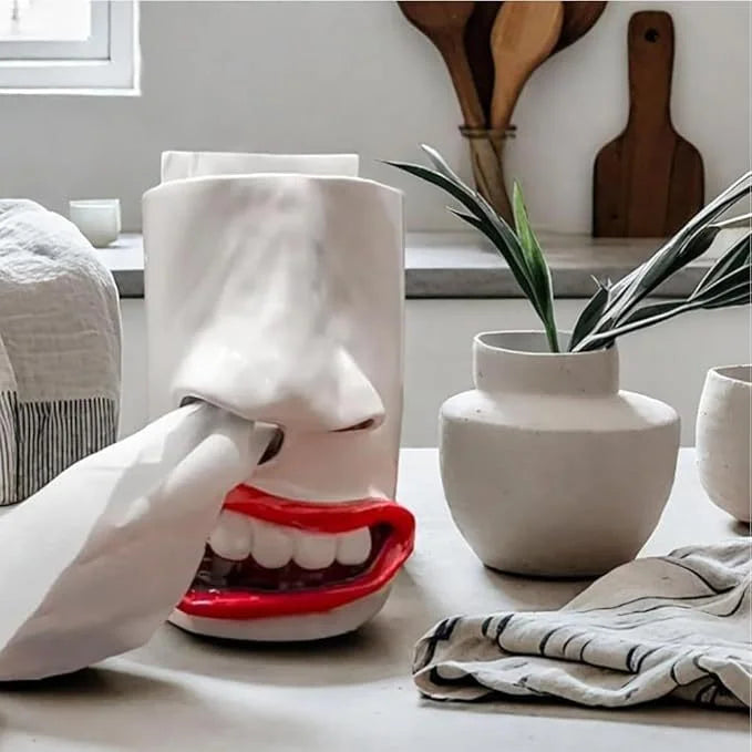 Funny Tissue Box Holder | Handmade Face Design with Nose Dispenser | Quirky Home & Office Decor
