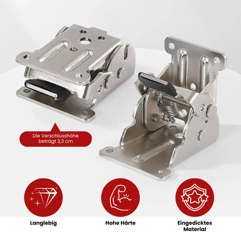 Self-locking 90° folding hinges