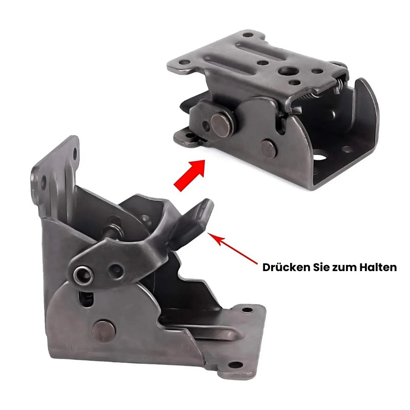 Self-locking 90° folding hinges