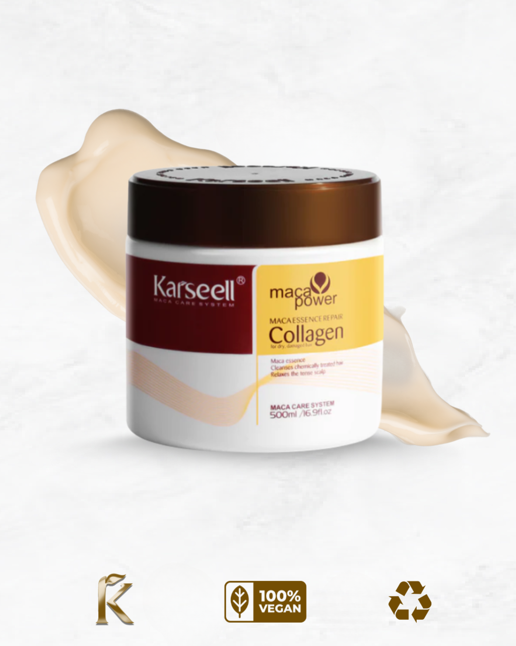 Collagen Hair Mask | Deep Hydration & Repair | Maca Extract + Argan Oil | Frizz Control | Shine Boost | 500 ml