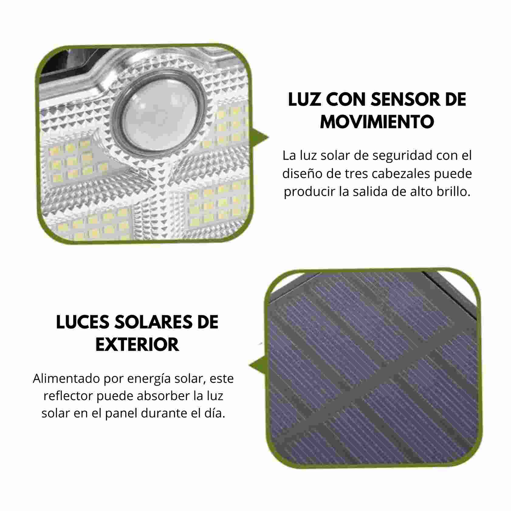 Solar LED Spotlight | Outdoor Motion Sensor | 3-Head Adjustable | 74 LEDs