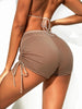 Adjustable Side-Tie Beige Bikini Bottoms - Luxury Ruched Swimwear