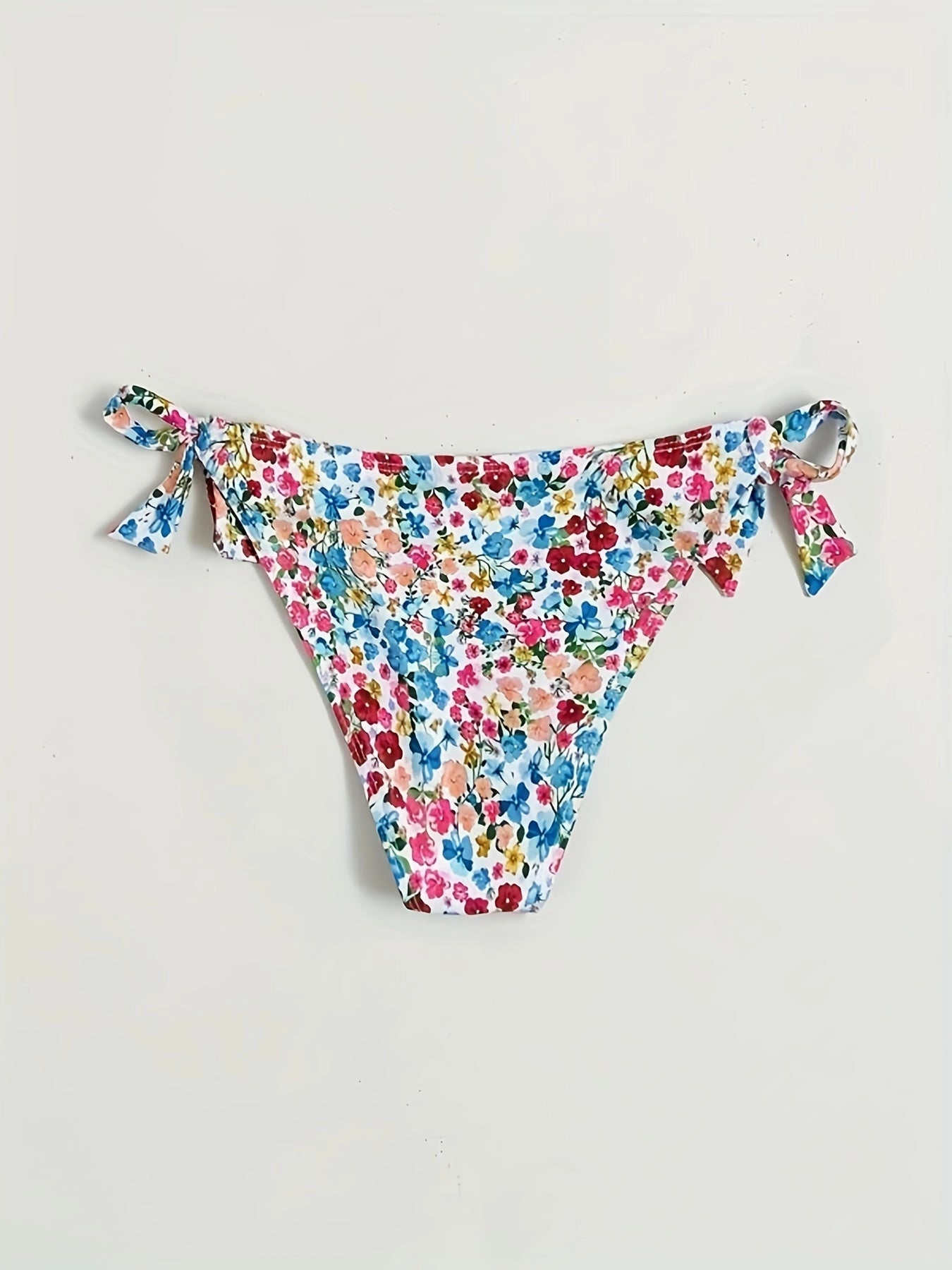 Floral High-Cut Bikini Bottoms - Trendy Women's Summer Swimwear