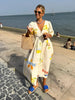 RHODE Dress - Women's Cotton Printed Summer Maxi with Fruit Pattern