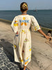 RHODE Dress - Women's Cotton Printed Summer Maxi with Fruit Pattern