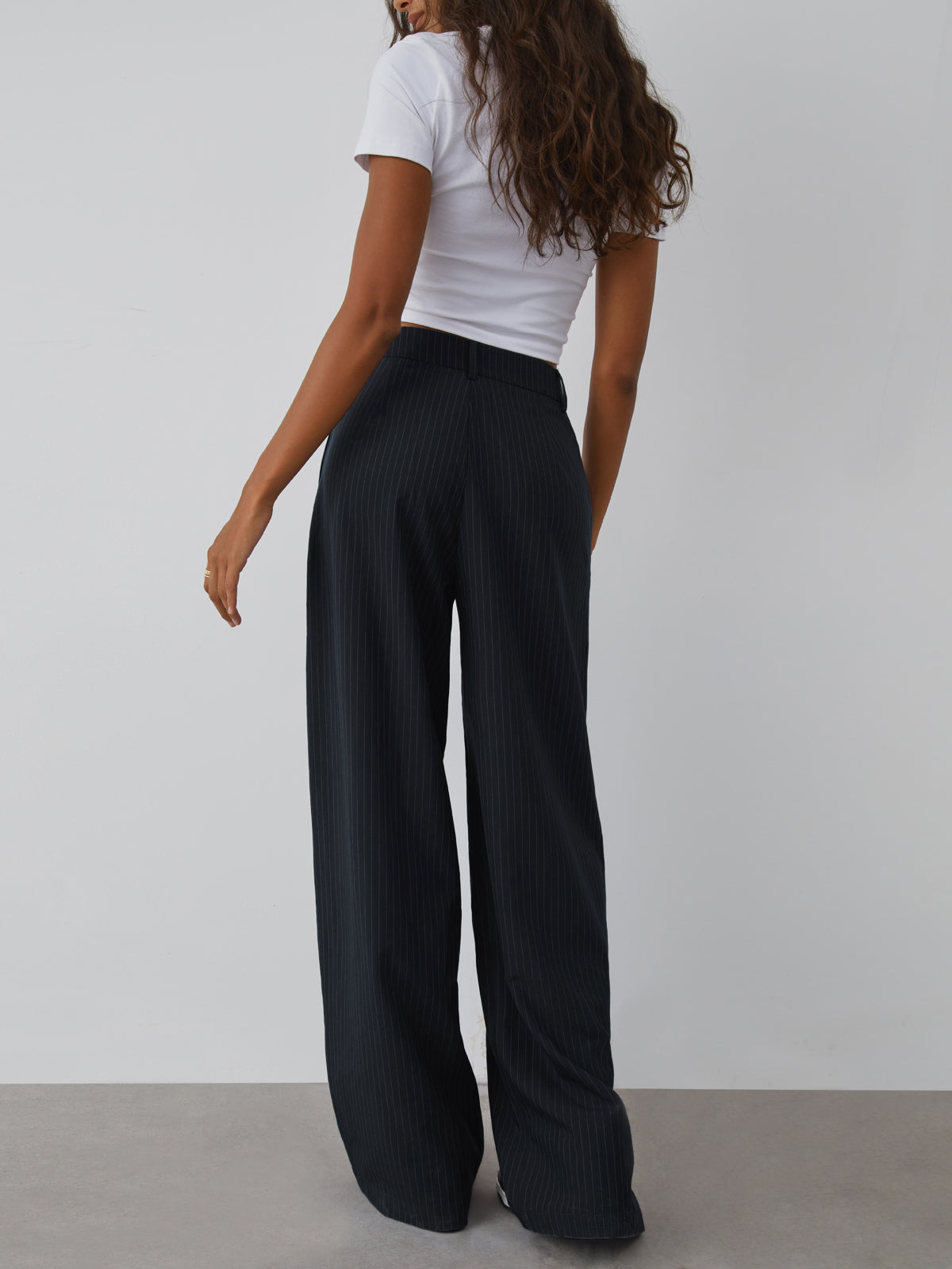 Dalia | Chic Wide Pinstripe Design Women's Pants