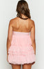 Women’s Mini Dress | Strapless Ruffle | Tiered Party Style | Pink