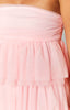 Women’s Mini Dress | Strapless Ruffle | Tiered Party Style | Pink