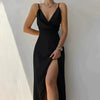 Heidi-Mode | Sexy V-Neck Split Dress