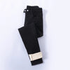 Fleece-lined women's winter jeans with high waist