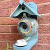 Teapot Birdhouse | Hand-Painted Resin | Weather-Resistant Outdoor Garden Decoration