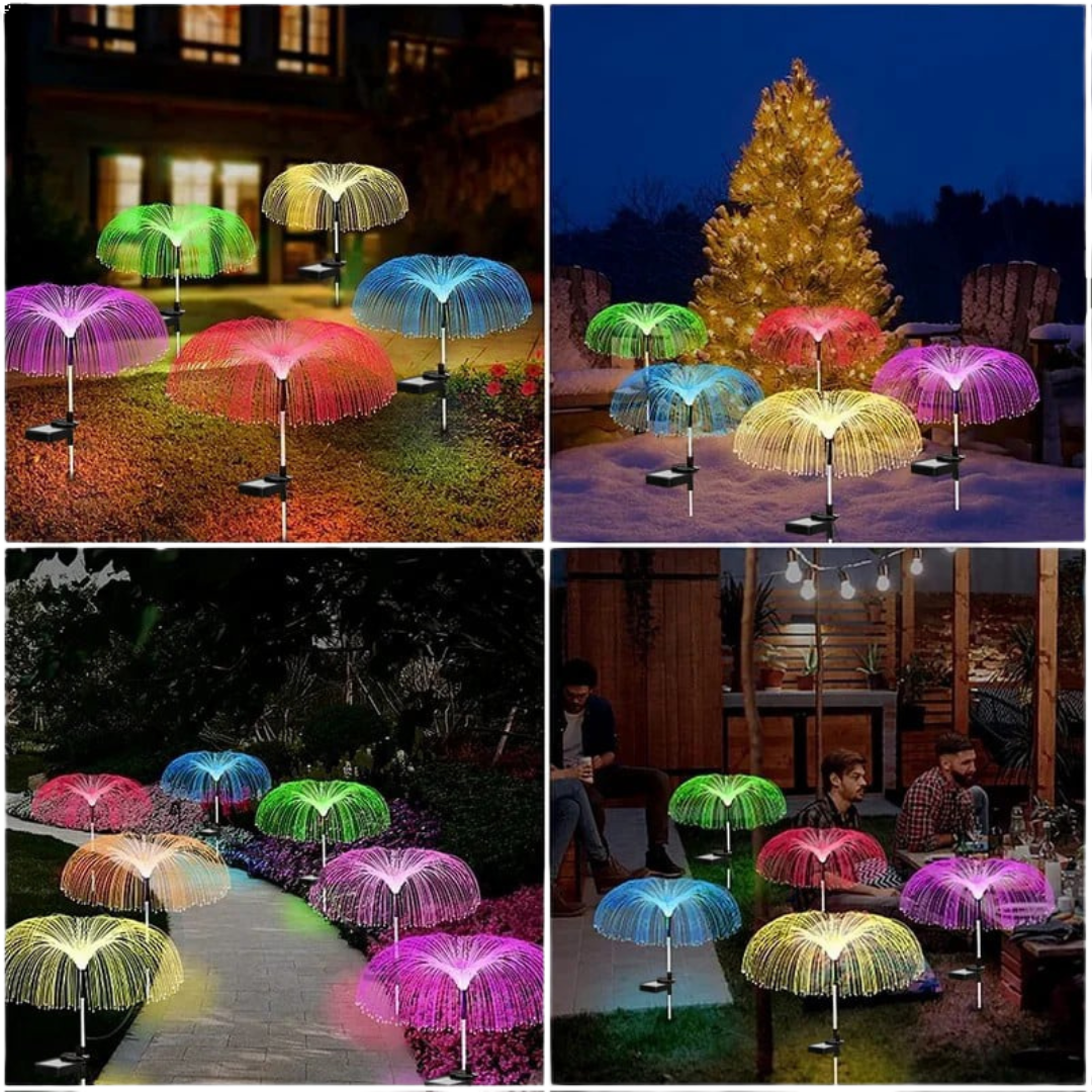 Solar Garden Lights | Jellyfish Design with Color-Changing & Warm White Modes | 75cm