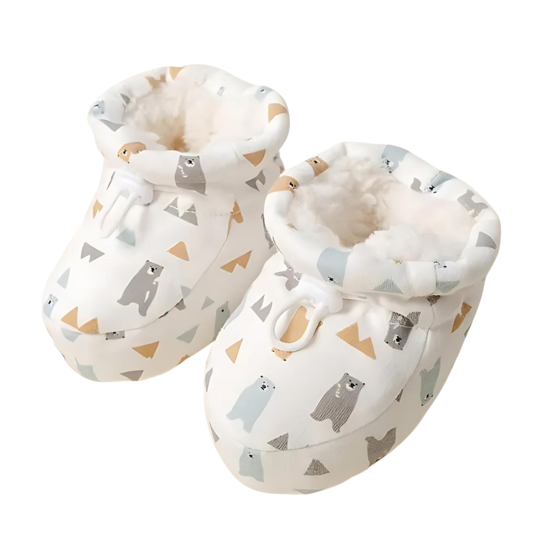 Baby Winter Boots | Giselle™ Soft Flannel & Cotton | Non-Slip Sole | 0–18 Months