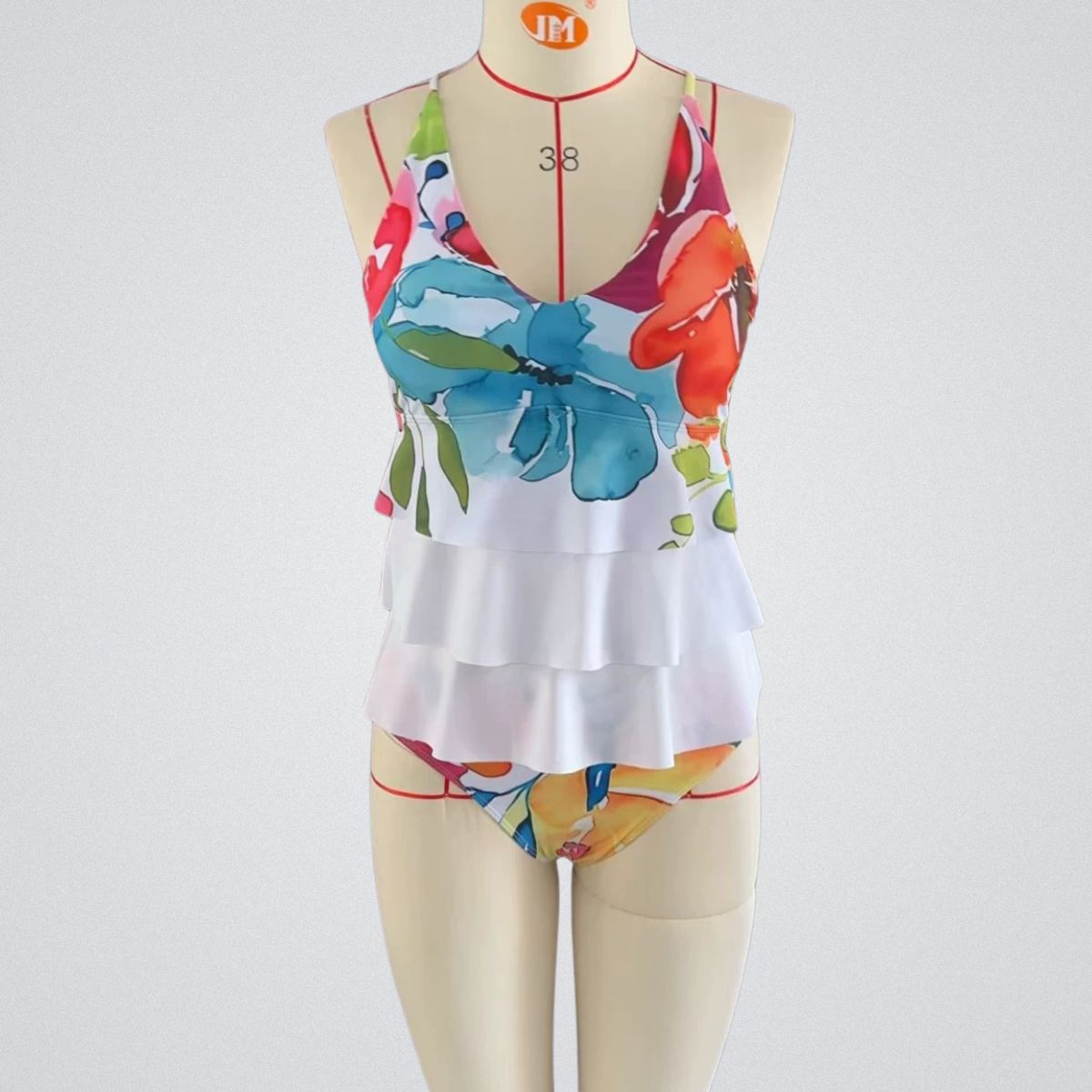 Youthful floral sleeveless swimwear