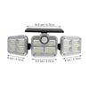 Solar LED Spotlight | Outdoor Motion Sensor | 3-Head Adjustable | 74 LEDs