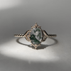 Women’s Moss Agate Ring | 925 Sterling Silver | Gold Plated | 5×7mm Stone