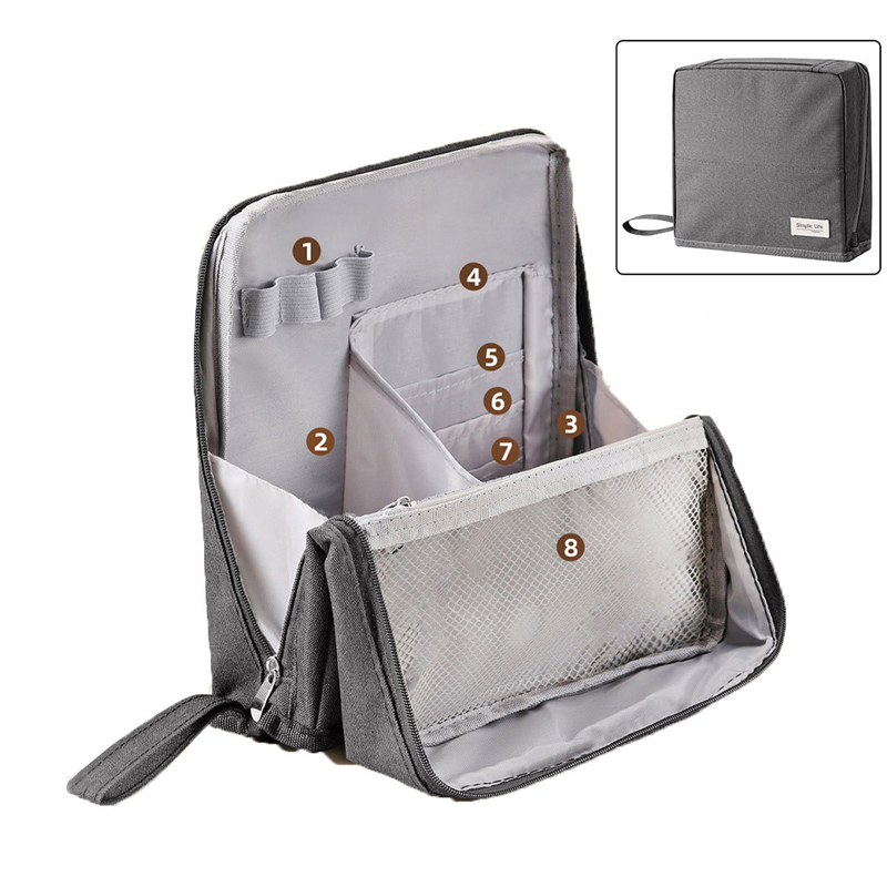 Makeup Organizer Bag | Travel Cosmetic Case with Compartments | Waterproof & Structured Design