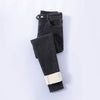 Fleece-lined women's winter jeans with high waist