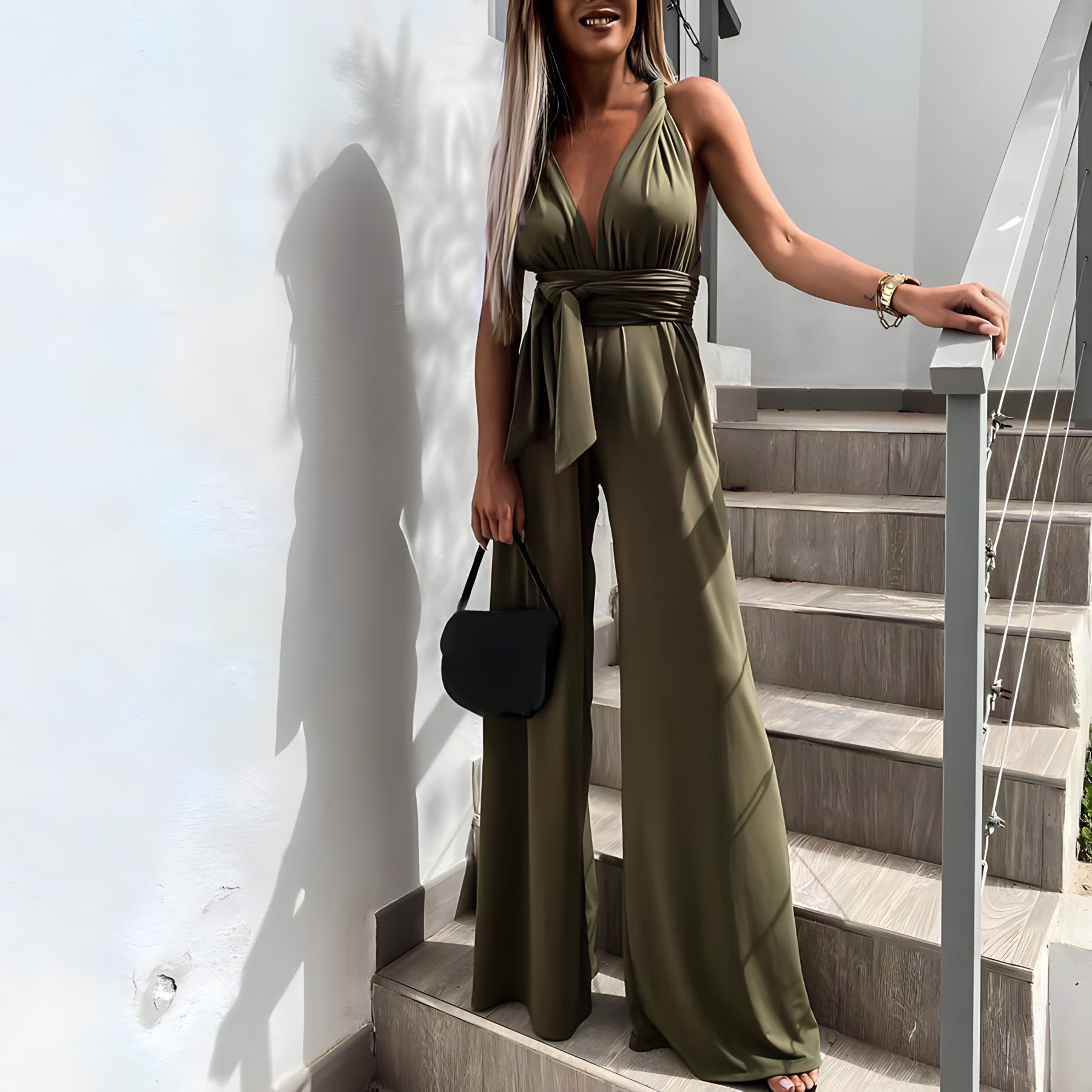 Sleeveless Jumpsuit with V-Neck for Women | Summer