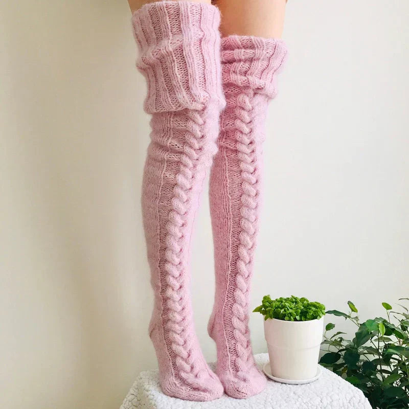 Women’s Over-the-Knee Winter Socks | Extra Long Warm Knit | 85–105cm
