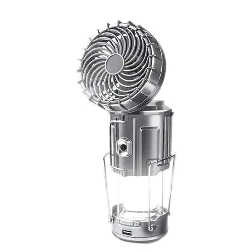 Camping Lantern with Fan & Power Bank | Solar & Rechargeable LED Light | Portable Outdoor Gear