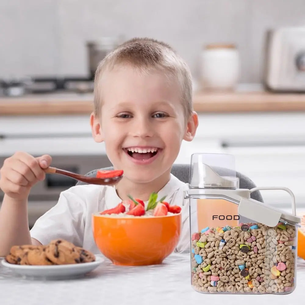 Airtight Food Storage Container | BPA-Free Plastic | Measuring Cup & Spout | 2L / 4L
