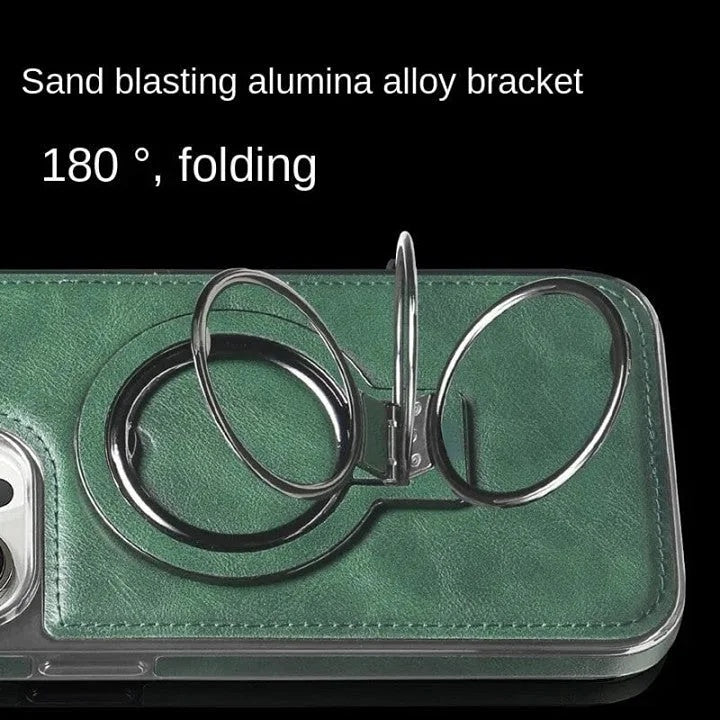 LeatherGuard™ Phone Case | Premium Leather with Stand & Magnetic Wireless Charging Support