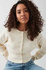 Women’s Button-Down Cardigan | Straight Fit | Elegant Cuff Detail | Soft Stretch Knit