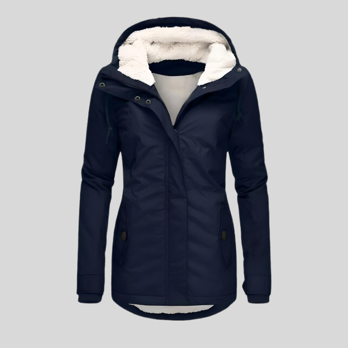 Long Waterproof Winter Jacket with Hood & Lining