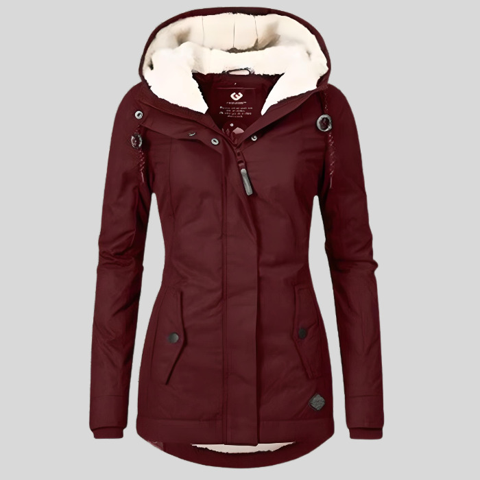 Long Waterproof Winter Jacket with Hood & Lining