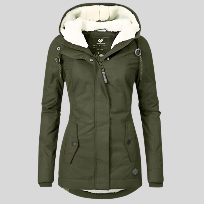 Long Waterproof Winter Jacket with Hood & Lining