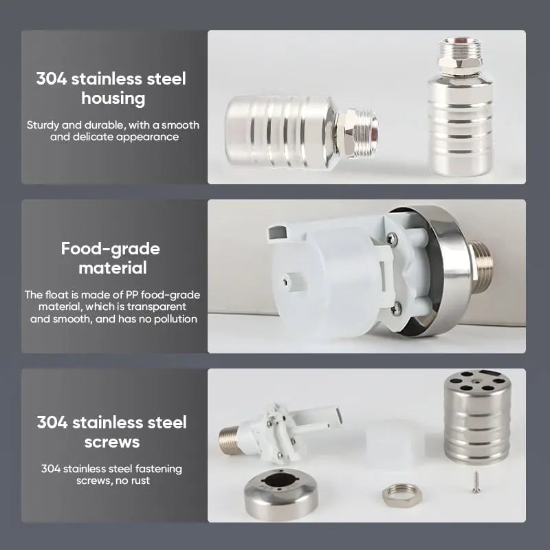 Mini Float Valve | Automatic Water Level Control | Stainless Steel | 10–150 PSI | Compact