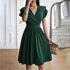 Eleganza™ – Women's Midi Dress with V-Neck for Elegant Occasions