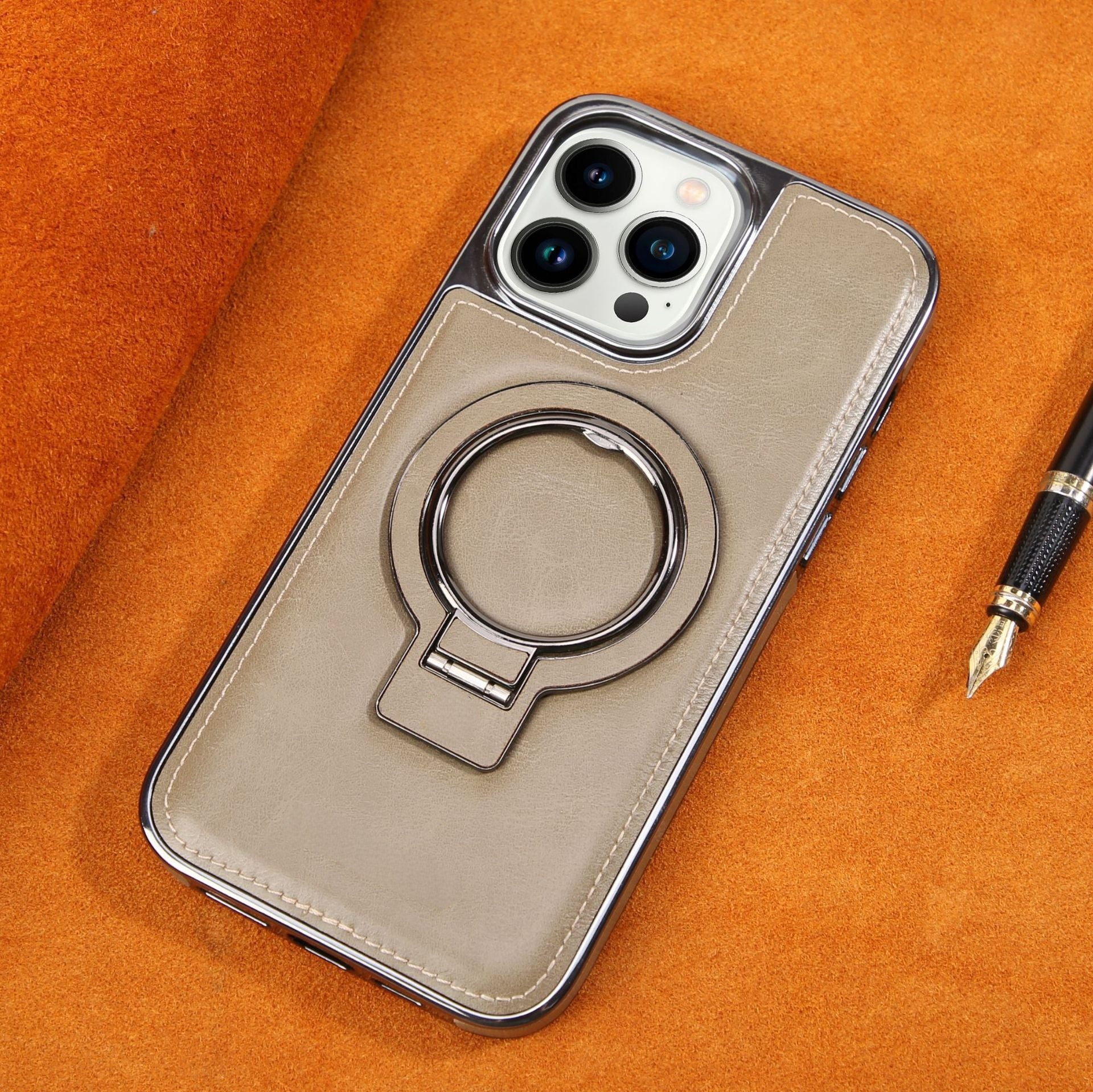 LeatherGuard™ Phone Case | Premium Leather with Stand & Magnetic Wireless Charging Support
