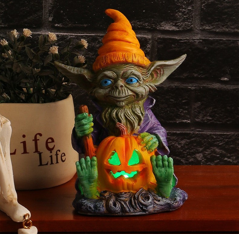 PumpkinGhoul™ Ghoulie Halloween Resin Statue with Pumpkin Lamp (Buy 1 Get 1 Free)