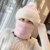 Women’s Winter Beanie Hat with Scarf | Fuzzy Faux Fur | Windproof & Warm