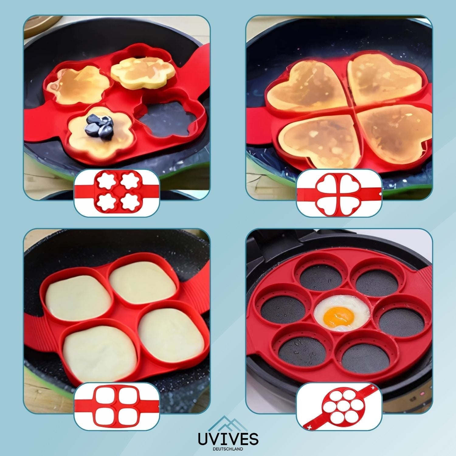1+1 Free | Silicone Pancake & Egg Mold Set | Non-Stick | Heat-Resistant | SweetFlip™ Breakfast Tools