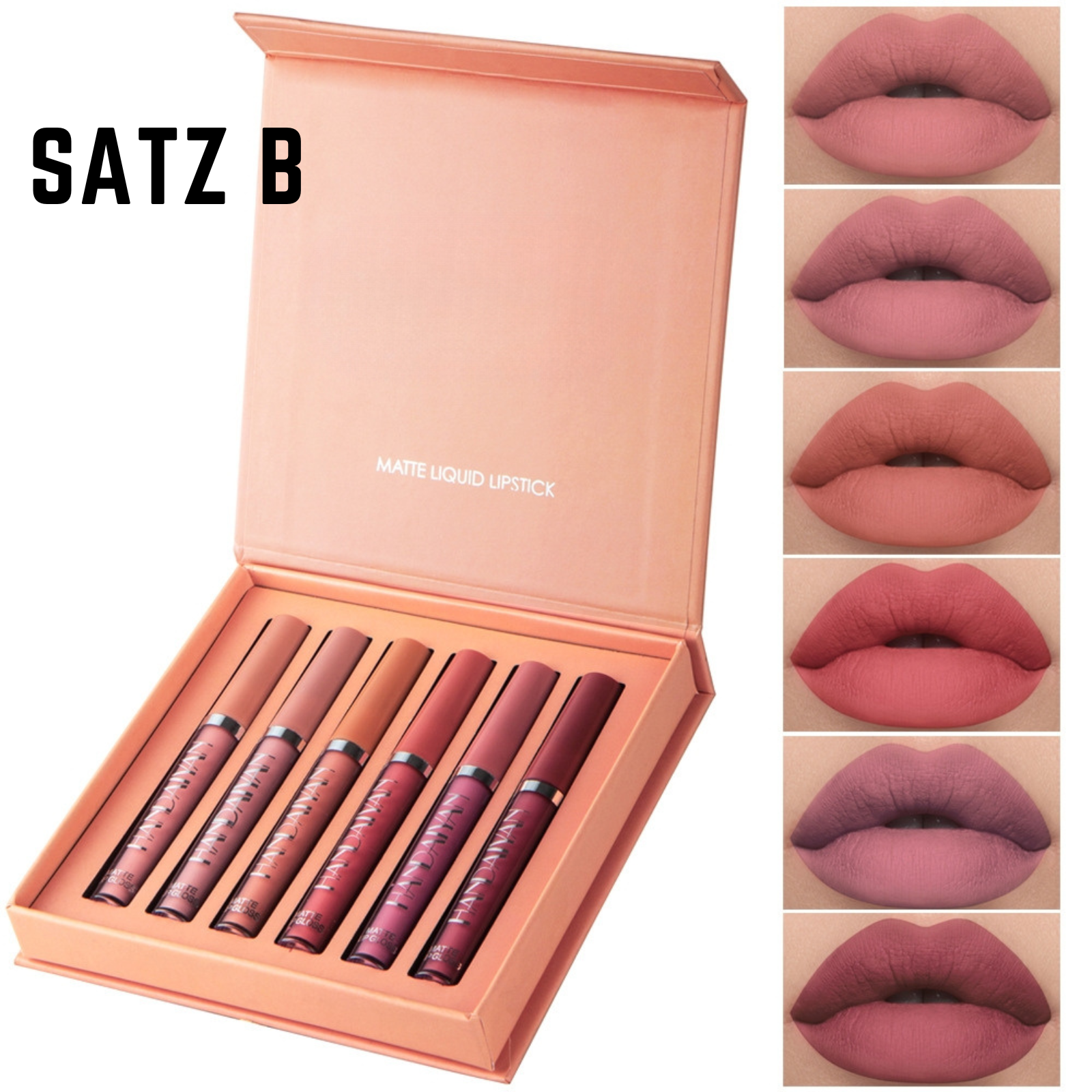 Matte Lipstick Set | 6 Long-Lasting Shades | Avocado Oil & Vitamin E | Smudge-Proof