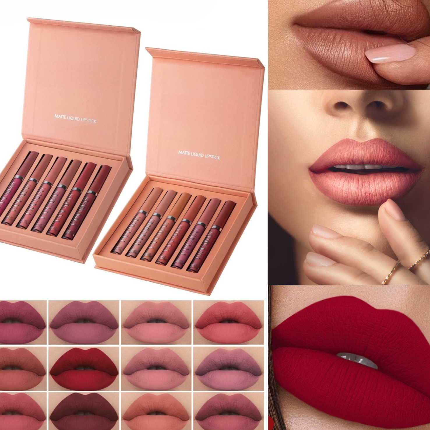 Matte Lipstick Set | 6 Long-Lasting Shades | Avocado Oil & Vitamin E | Smudge-Proof