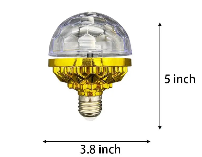 Rotating LED Party Light Bulb | RGB Color Display | Disco Strobe Effect