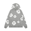 Heidi-Mode | Hoodie Sweatshirt Made of Denim with Floral Print and Hood