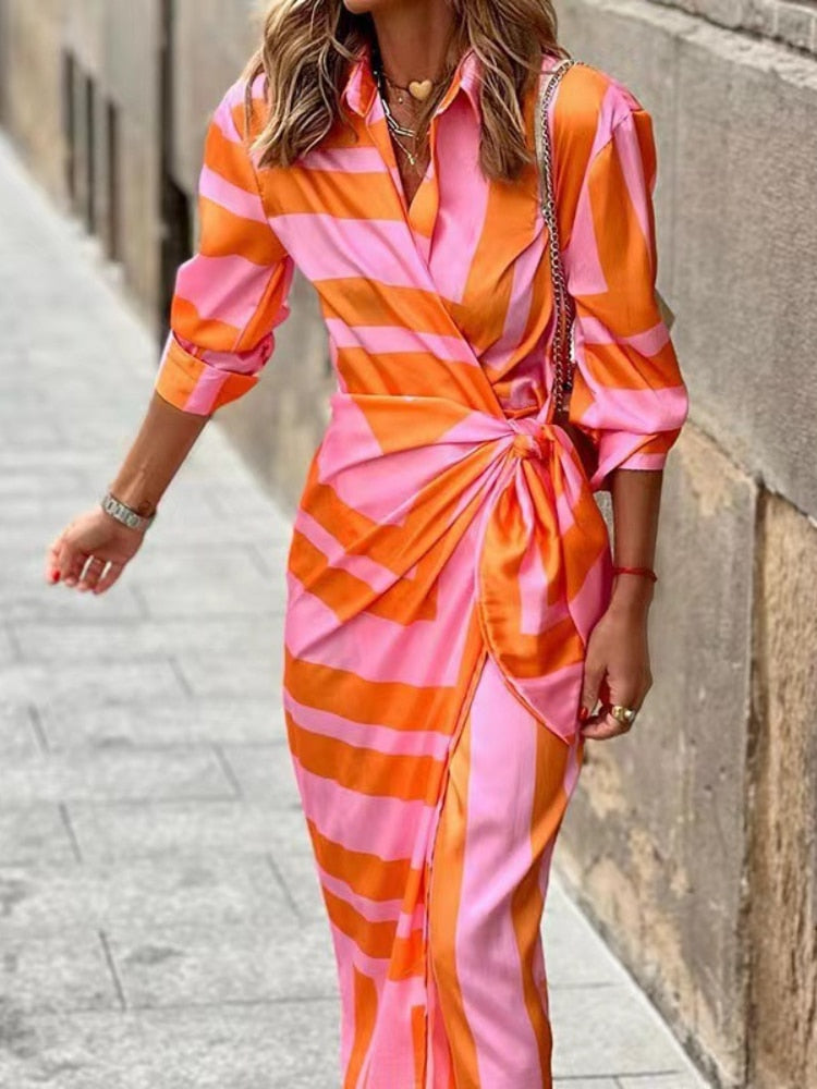 Maternity Dress With 3/4 Sleeves For Women | Midi