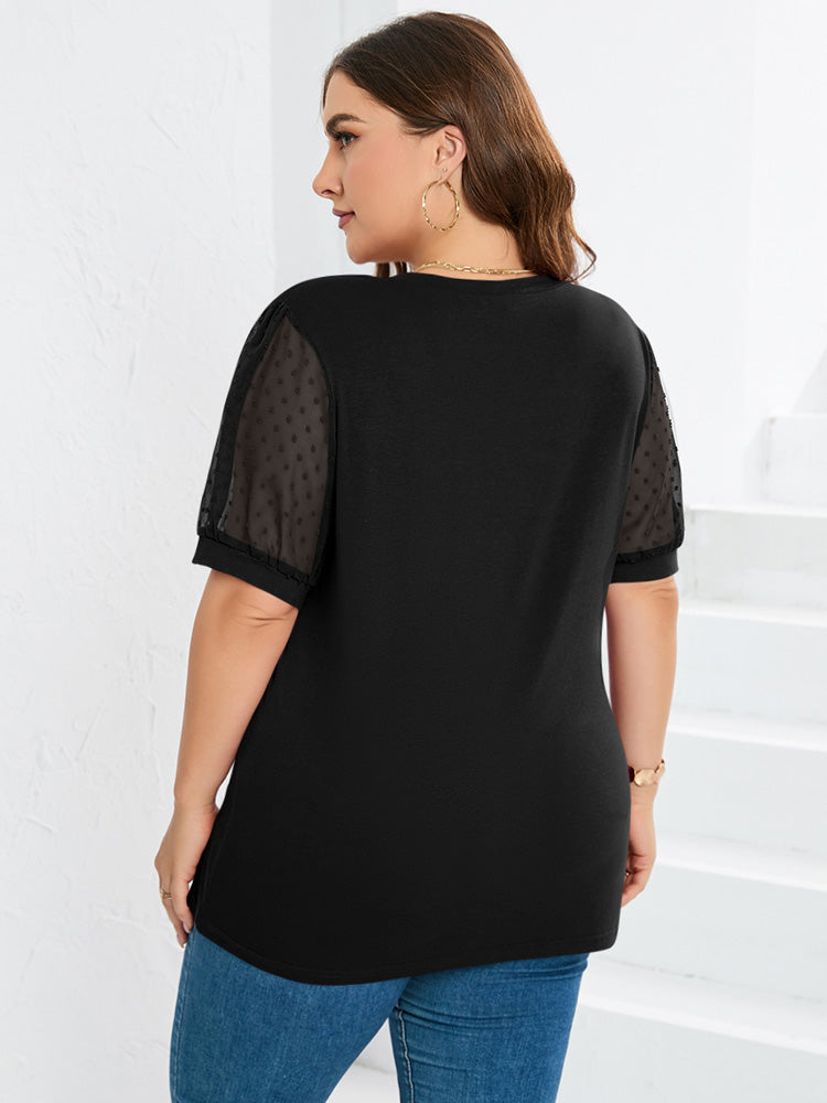 Janne - V-Neck T-Shirt with Sleeve and Tummy Coverage
