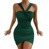 sexy halter irregular bodycon dress