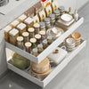 Kitchen Cabinet Organizer Shelf | Extendable Carbon Steel Rack with Sliding Drawer